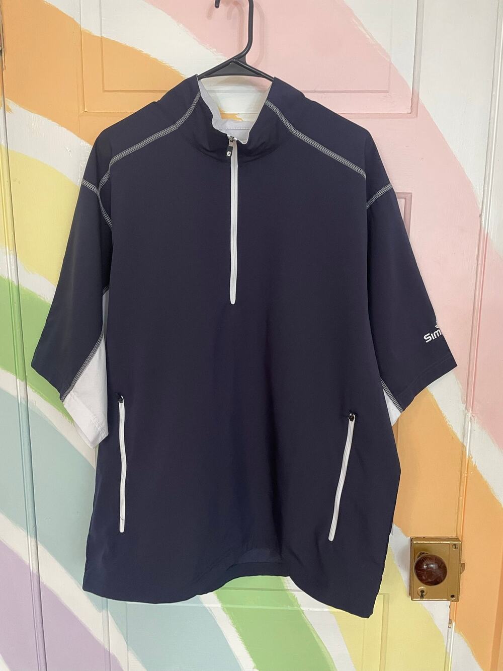 FootJoy HydroLite XL Navy Short Sleeve Golf Rain Shirt